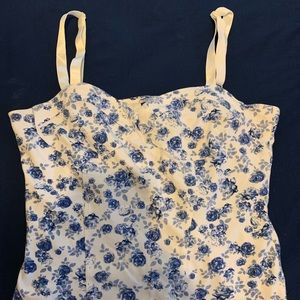 Divided Floral Crop Top